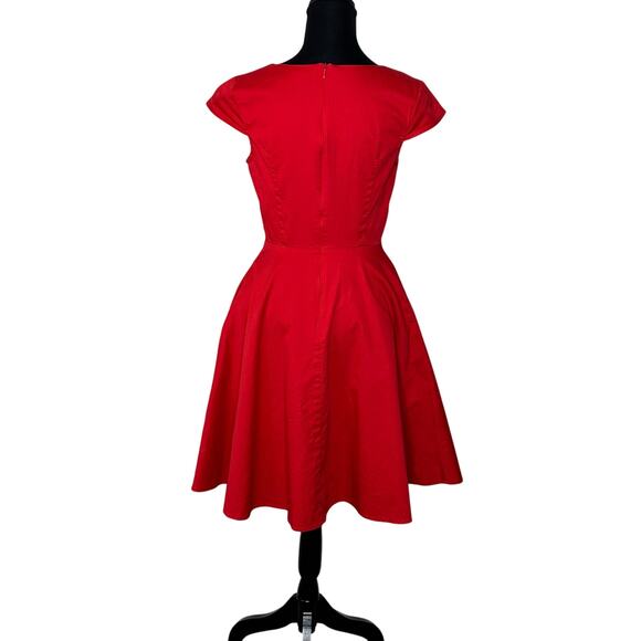 Hanpce'irs Red Retro Cocktail Swing Dress Large Summer With Pockets Size Medium - Picture 2 of 4